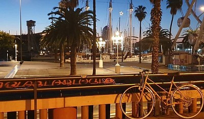 Orange vintage bicycle